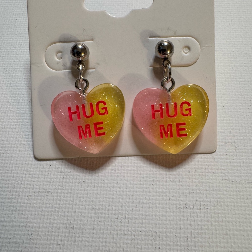 New handmade Candy Heart earrings